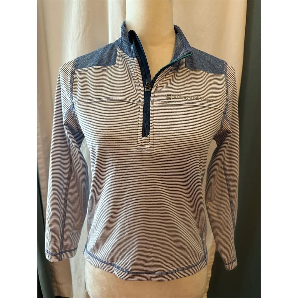 Vineyard Vines Kids Blue Performance Quarter-Zip Pullover Jacket S